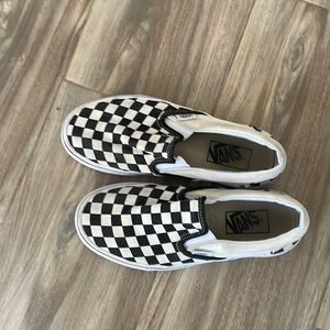 Vans checker slip on